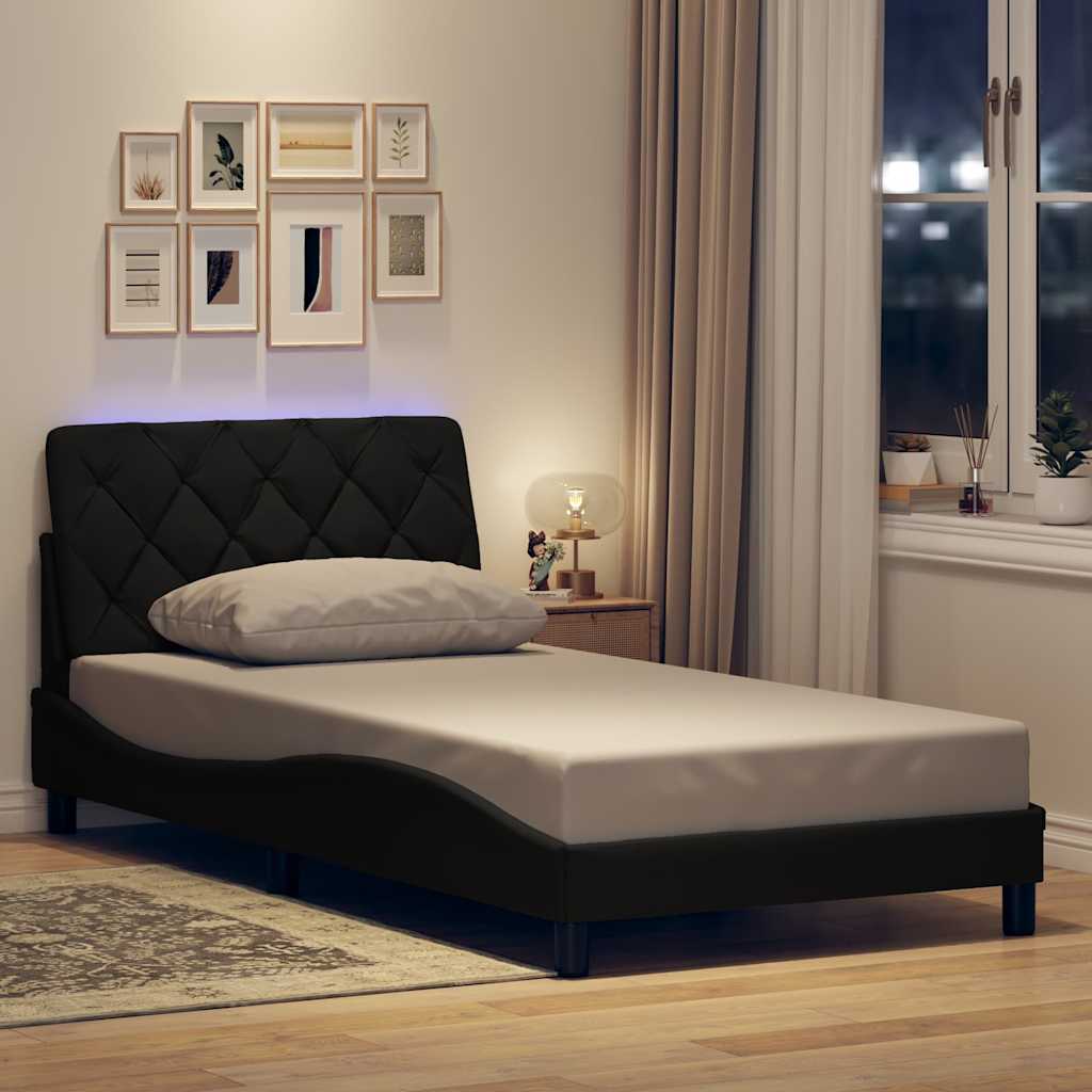 Sengeramme Med LED Uden Madras Stof - Variant 3310652