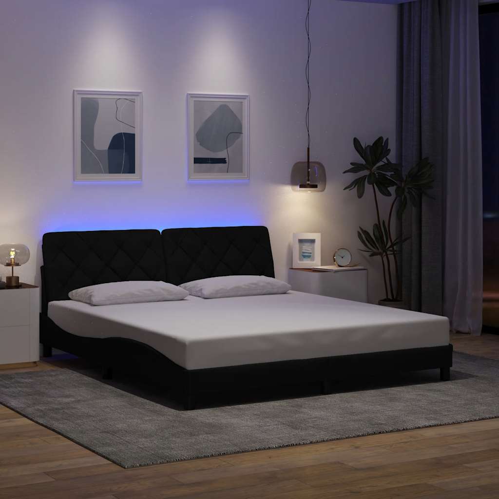 Sengeramme Med LED Uden Madras Stof - Variant 3310687