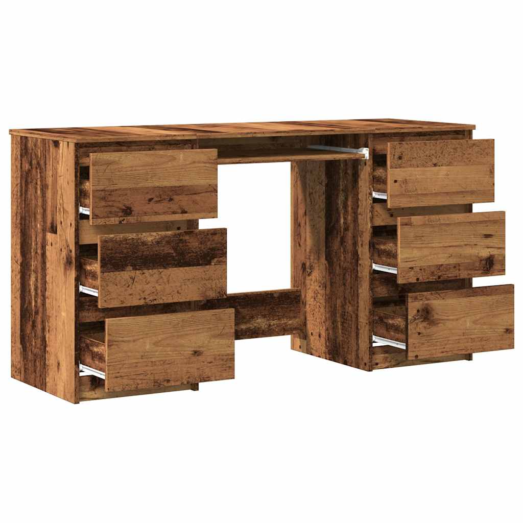 Skrivebord 140x50x77 Cm Konstrueret Træ Antikt Trælook - Billede 7