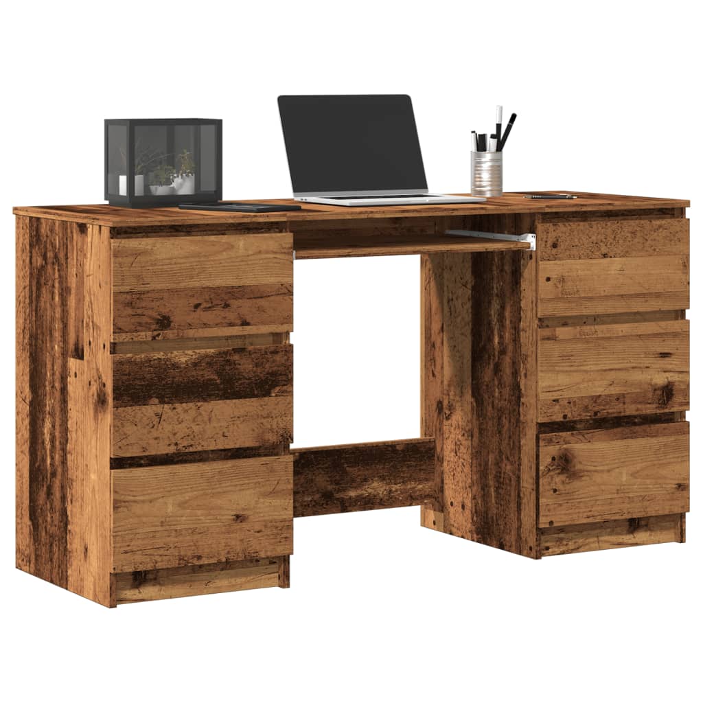 Skrivebord 140x50x77 Cm Konstrueret Træ Antikt Trælook - Hovedbillede