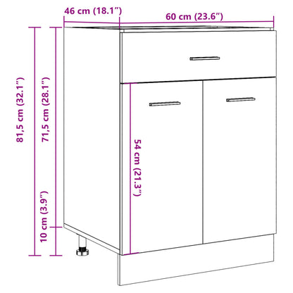 Skuffebundskab Lyon 60x46x81,5 Cm Konstrueret Træ - Billede 11