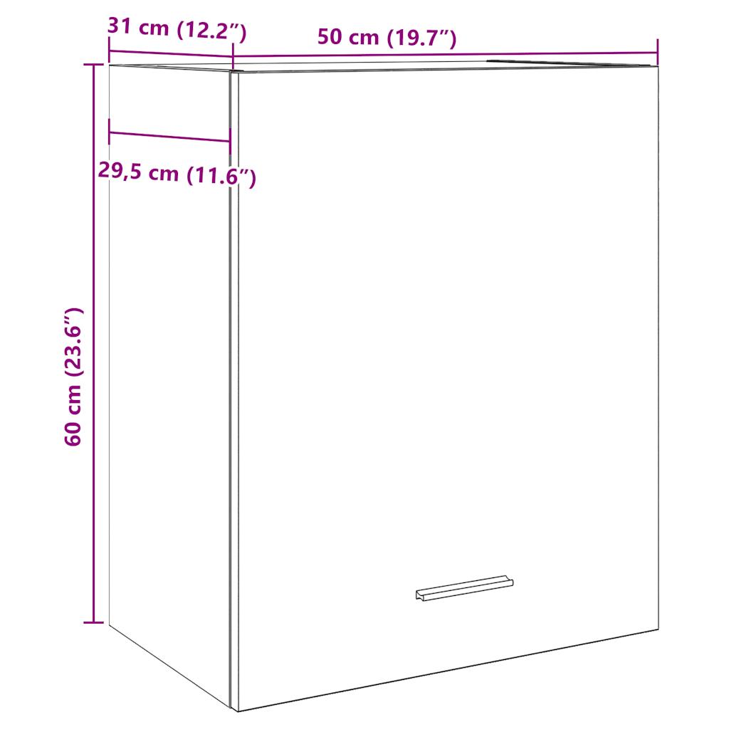 Hængeskab Lyon 50x31x60 Cm Konstrueret Træ - Billede 11