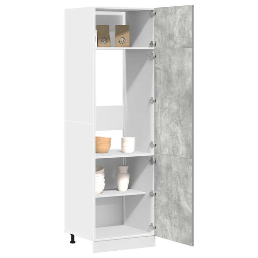 Indbygningsskab Til Køl 60X57X207 Cm Konstrueret Træ Betongrå