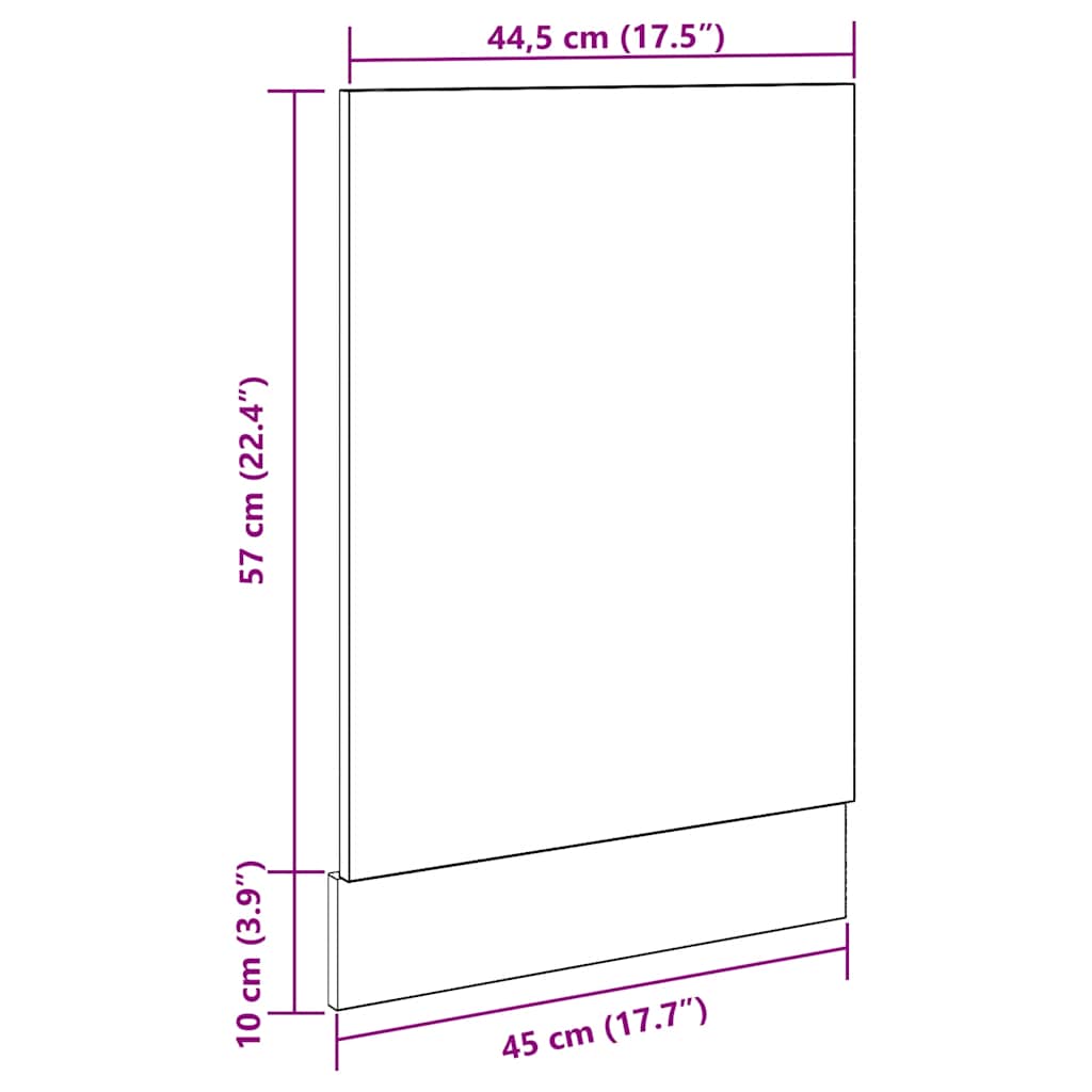 Opvaskemaskinepanel Lyon 45x3x67 Cm Konstrueret Træ - Billede 8
