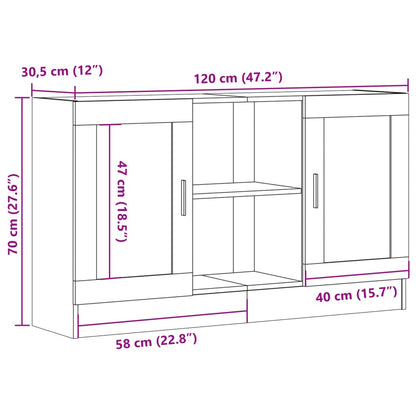 Skænk 120x30,5x70 Cm Konstrueret Træ Antikt Træ - Billede 10