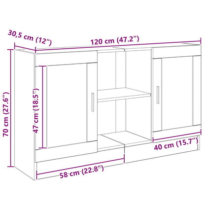 Skænk 120x30,5x70 Cm Konstrueret Træ Kunsteg - Billede 11