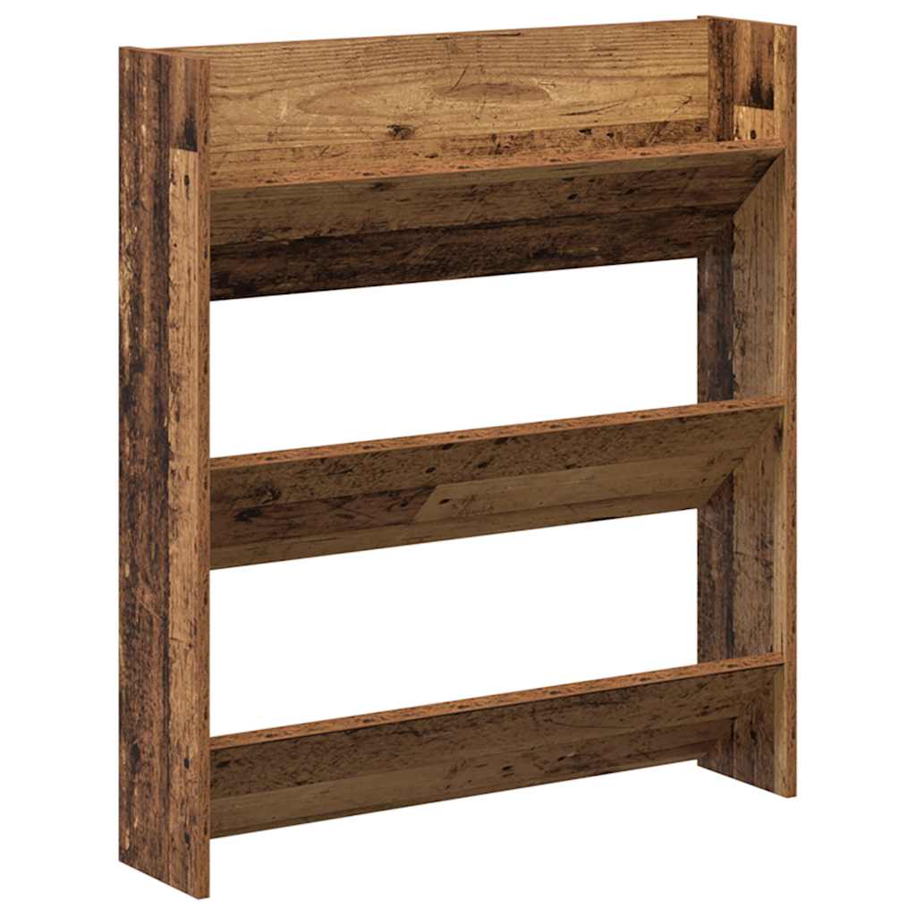 Væghængt Skoreol 80x18x90 Cm Konstrueret Træ Antikt Trælook - Billede 2