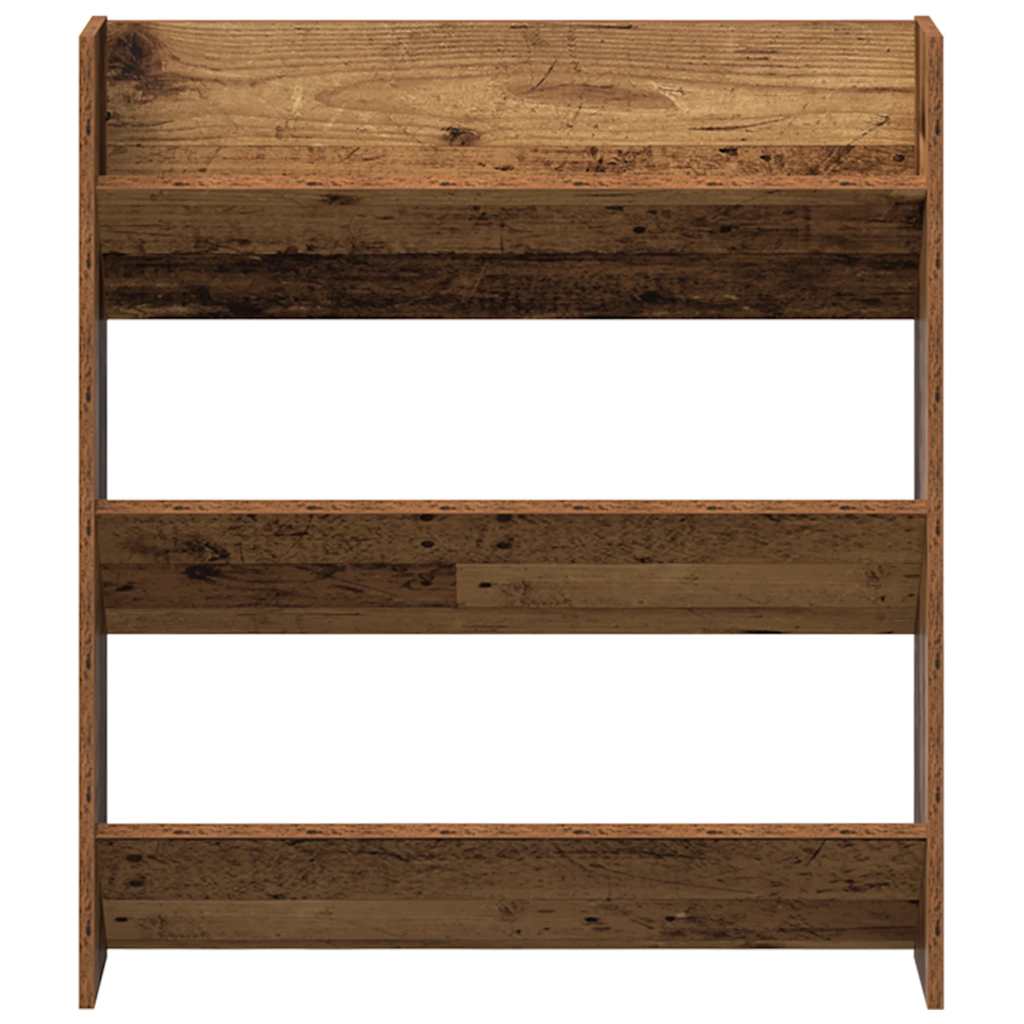 Væghængt Skoreol 80x18x90 Cm Konstrueret Træ Antikt Trælook - Billede 5