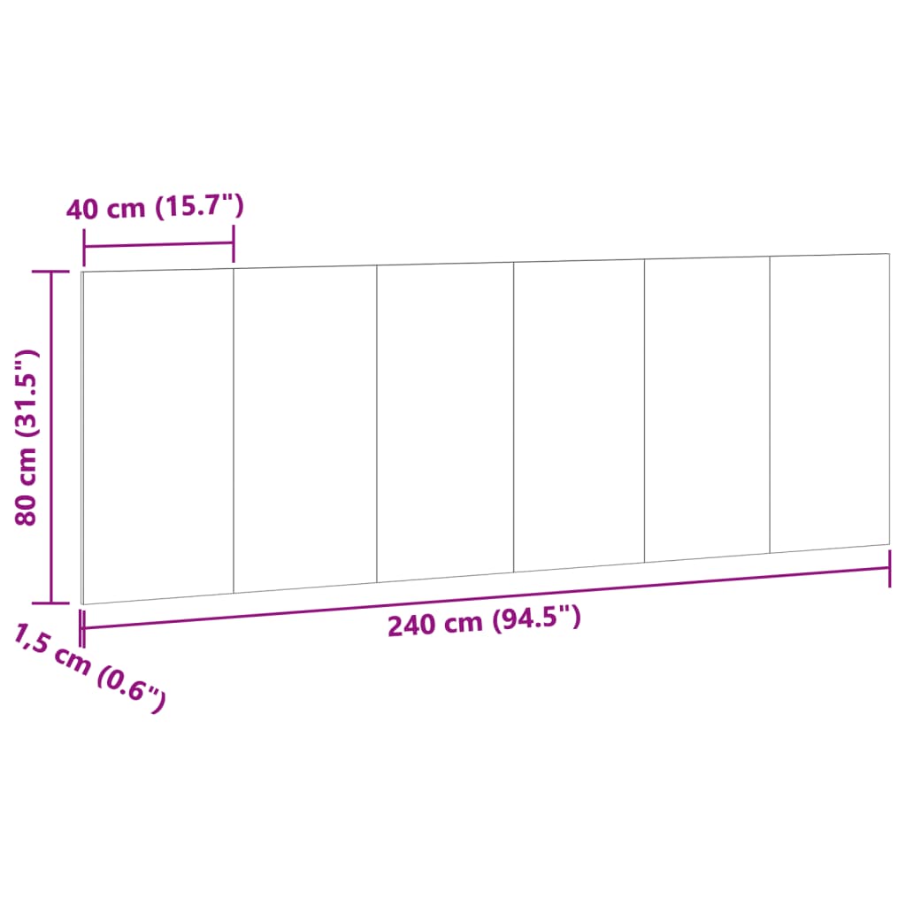 Sengegærde 240x1,5x80 Cm Konstrueret Træ Gammelt Træ-look - Billede 7