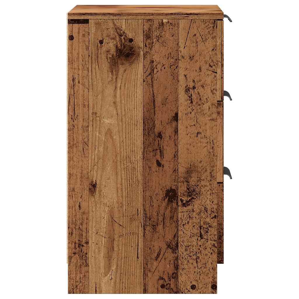 Sengebord 40x36x65 Cm Konstrueret Træ Gammelt Trælook - Billede 7