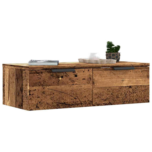 Vægskab 68X30X20 Cm Konstrueret Træ Antikt Eg