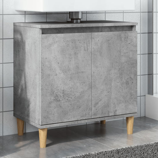 Underskab Til Håndvask 58X33X60 Cm Konstrueret Træ Betongrå Sort
