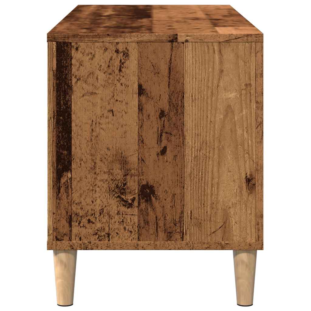 Vinylskab 100X38X48 Cm Konstrueret Træ Antikt Trælook