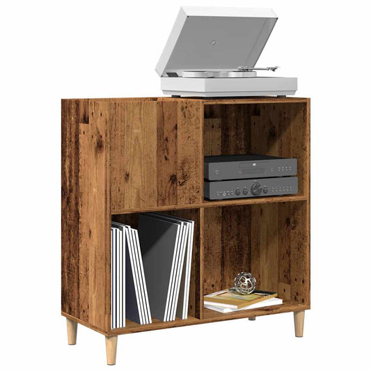 Vinylskab 84,5X38X89 Cm Konstrueret Træ Antikt Trælook Artisan Eg