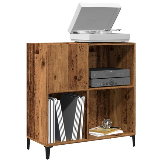 Vinylskab 84,5X38X89 Cm Konstrueret Træ Antikt Trælook Artisan Eg