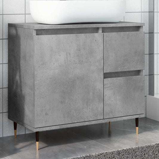 Badeværelsesskab 65X33X60 Cm Konstrueret Træ Betongrå