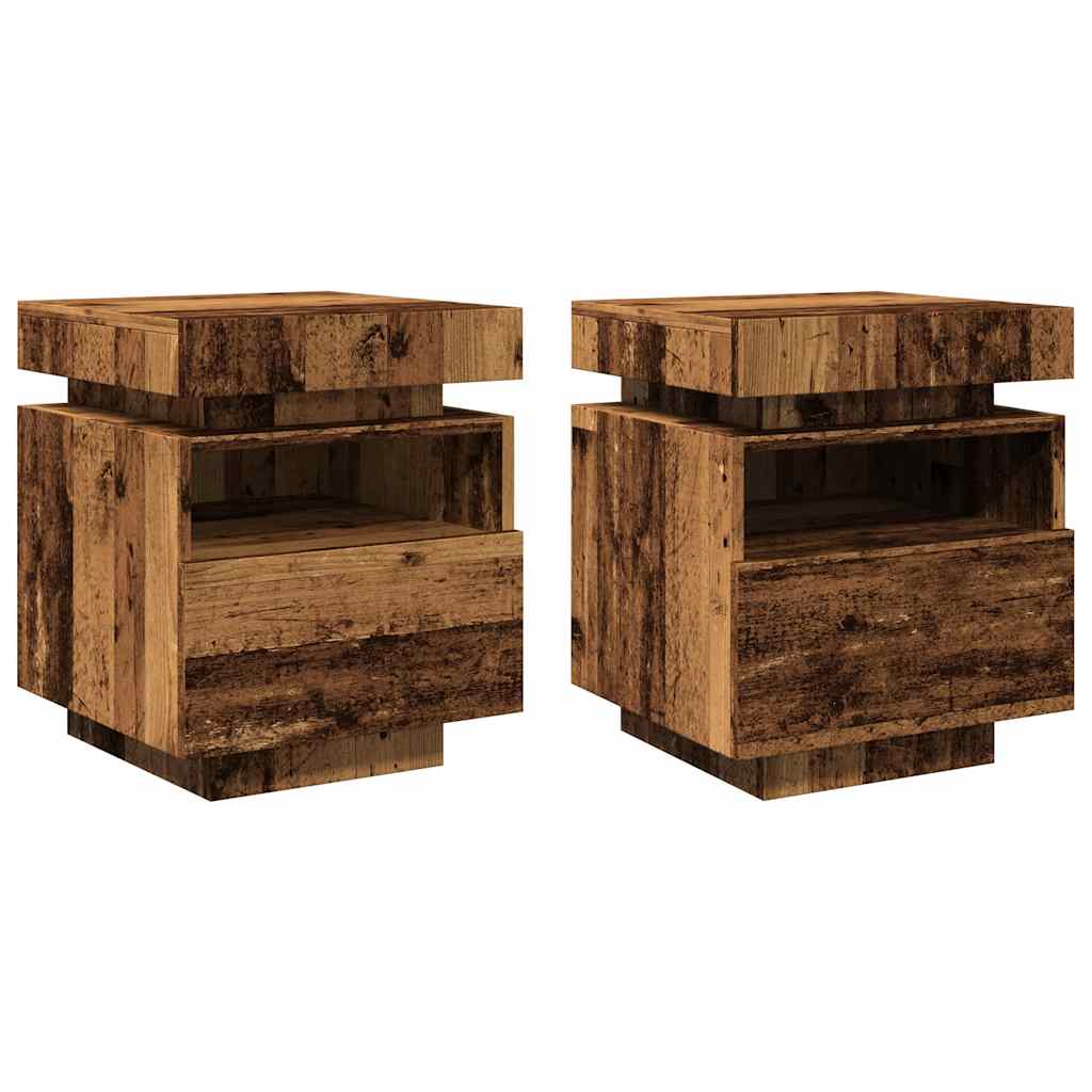 Sengebord Med LED-Lys 40x39x48,5 Cm