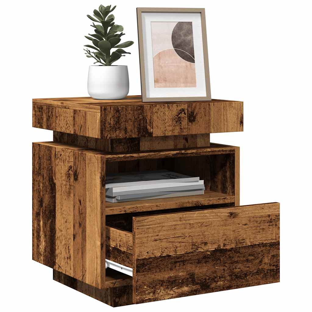 Sengebord Med LED-Lys 40x39x48,5 Cm