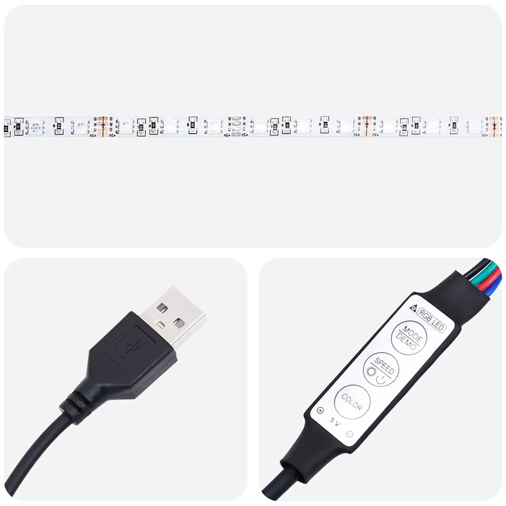 Sengebord Med LED-lys 40x39x48,5 Cm Kunsteg - Billede 10