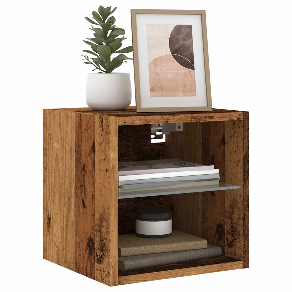 Væghængte Tv-borde 2 Stk. Med Led-lys 30x28,5x30 Cm - Variant 857673