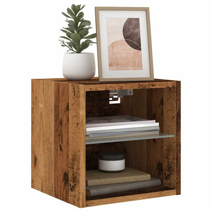 Væghængte Tv-borde 2 Stk. Med Led-lys 30x28,5x30 Cm - Variant 857673