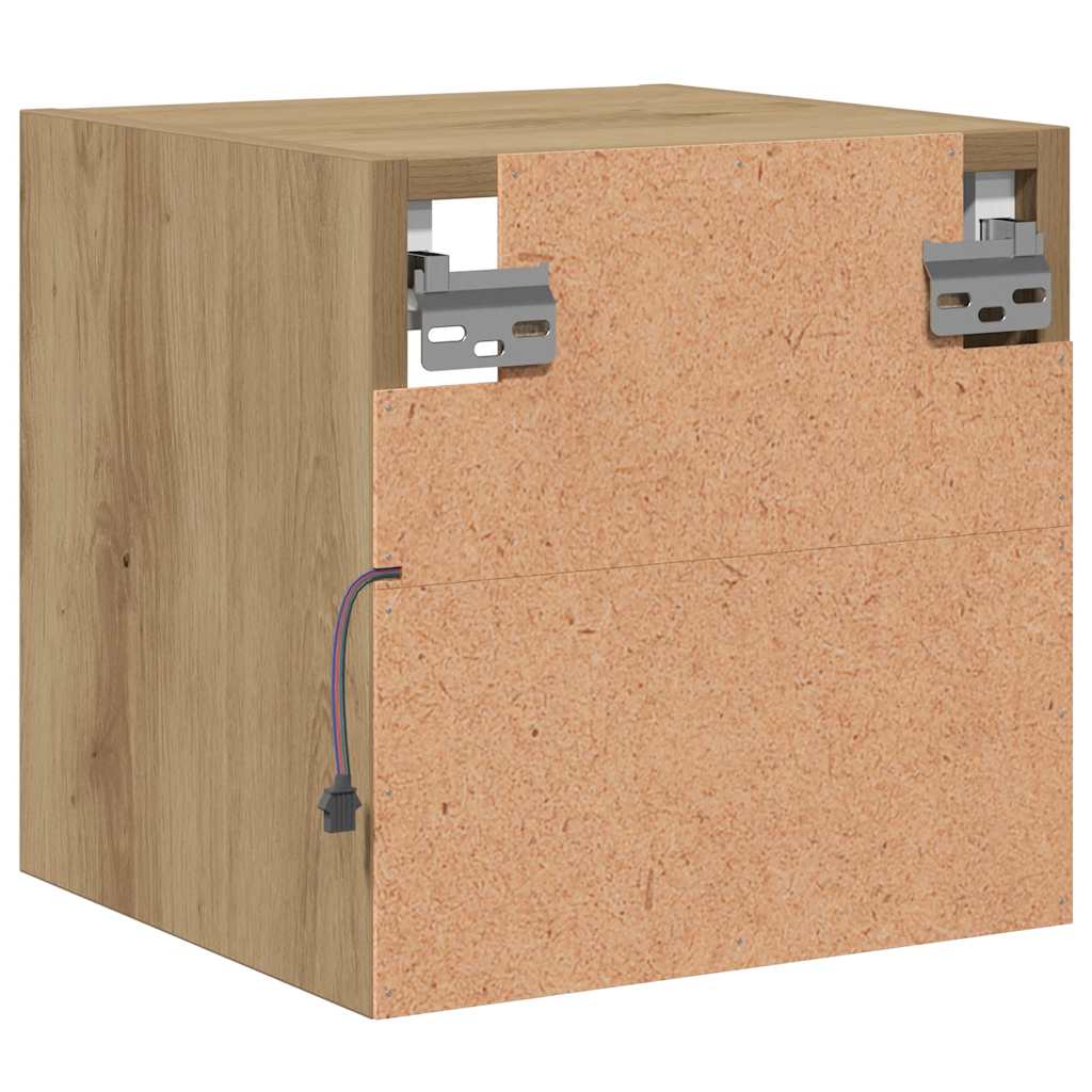 Væghængte Tv-borde 2 Stk. Med Led-lys 30x28,5x30 Cm - Billede 10