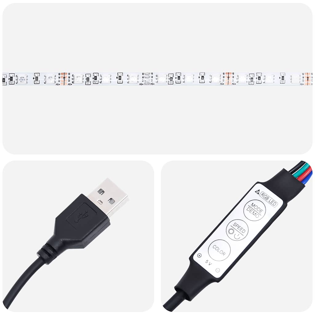 Væghængte TV-borde Med LED-lys - Billede 13