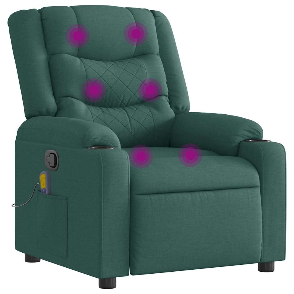Massagestol Stof Mørkegrøn - Billede 7