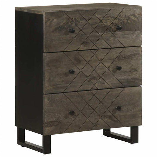 Skænk 60X33X75 Cm Massivt Mangotræ Sort