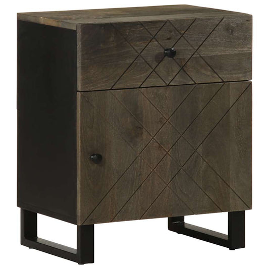 Sengebord 50X33X60 Cm Massivt Mangotræ Sort