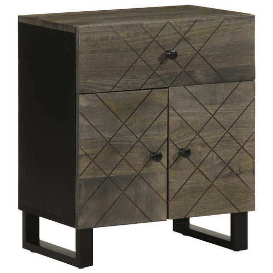 Sengebord 50X33X60 Cm Massivt Mangotræ Sort Sort