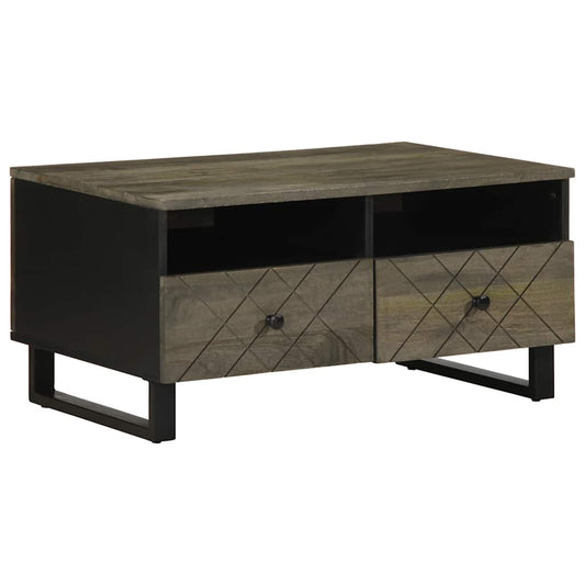 Sofabord 80X54X40 Cm Massivt Mangotræ Sort