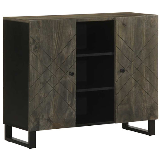 Skænk 90X33X75 Cm Massivt Mangotræ Sort