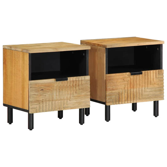 Sengeborde 2 Stk. 40X33X46 Cm Massivt Brun