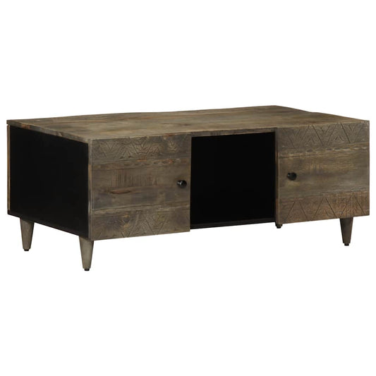 Sofabord 100X54X40 Cm Massivt Mangotræ Lysegrå