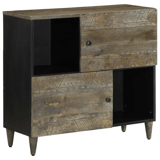 Skænk 80X33X75 Cm Massivt Mangotræ Sort