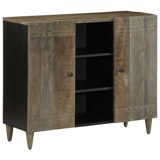 Skænk 90X33X75 Cm Massivt Mangotræ Mørkegrå