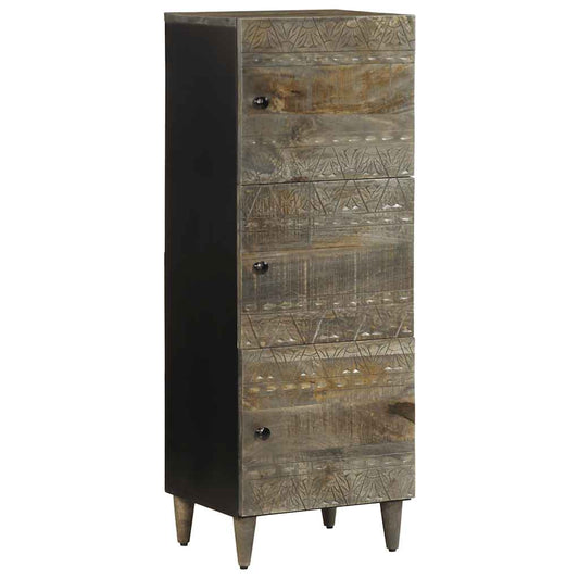 Skab 40X33X110 Cm Massivt Mangotræ Mørkeblå