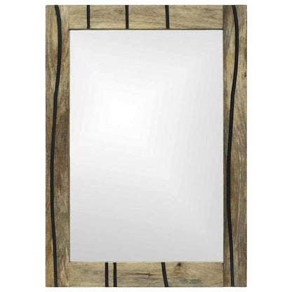 Badeværelsesspejl Brun 50 X 2.5 X 70 Cm Massiv Mango Træ, Glas - Billede 2