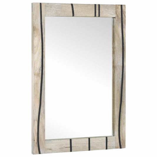 Badeværelsesspejl Brun 50 X 2.5 X 70 Cm Massiv Mango Træ, Glas - Hovedbillede