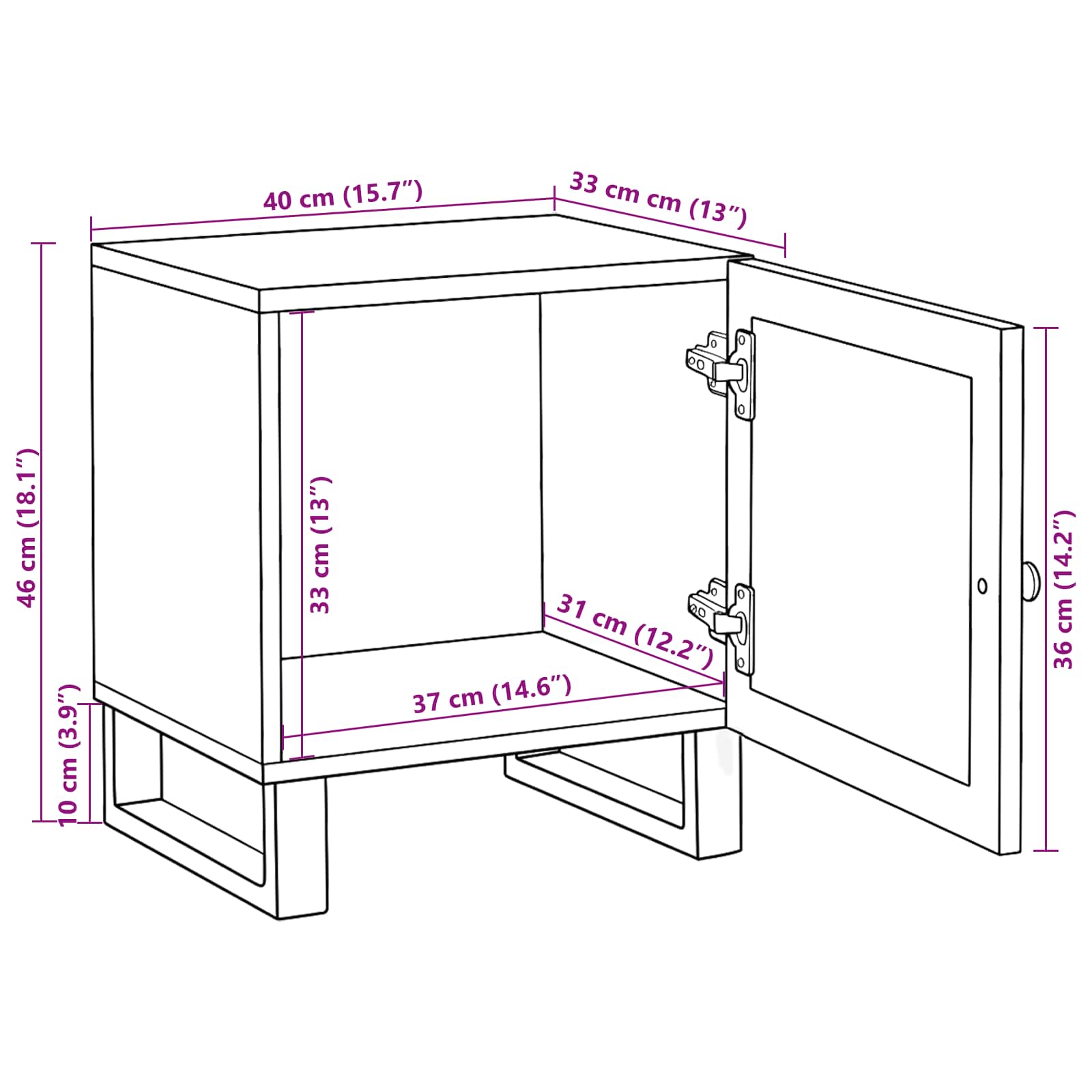 Natskab Naturfarvet 40 X 33 X 46 Cm - Billede 12