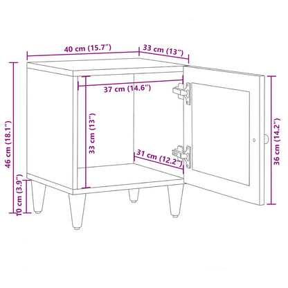 Natskab 40 X 33 X 46 Cm Massivt Mangotræ - Billede 12