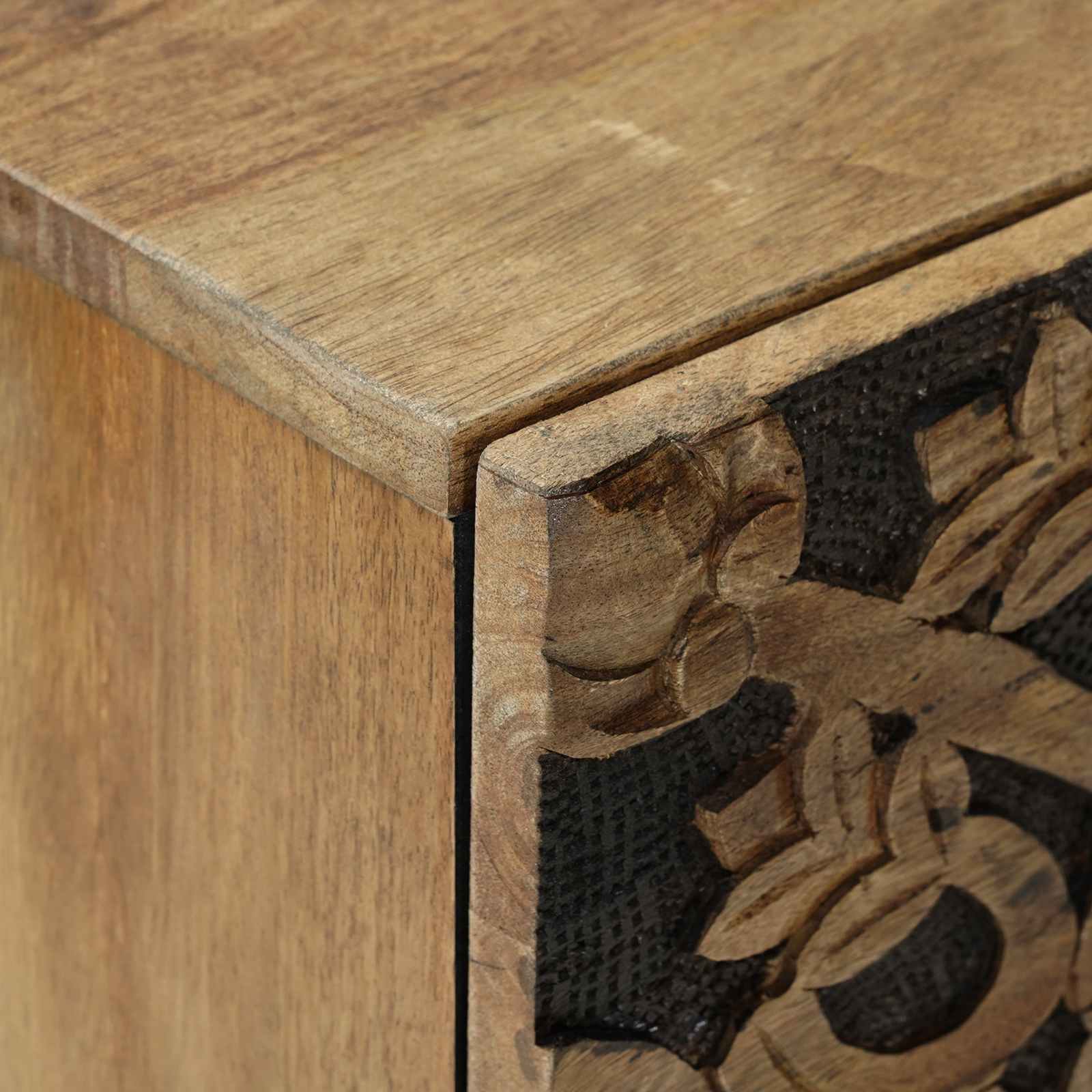 Sideboard Med Dør 80 X 33,5 X 75 Cm Massivt Mangotræ - Billede 6