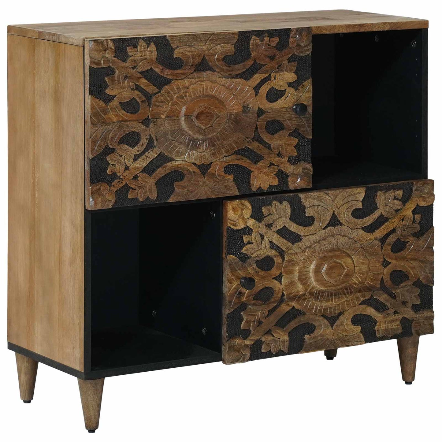 Sideboard Med Dør 80 X 33,5 X 75 Cm Massivt Mangotræ - Hovedbillede