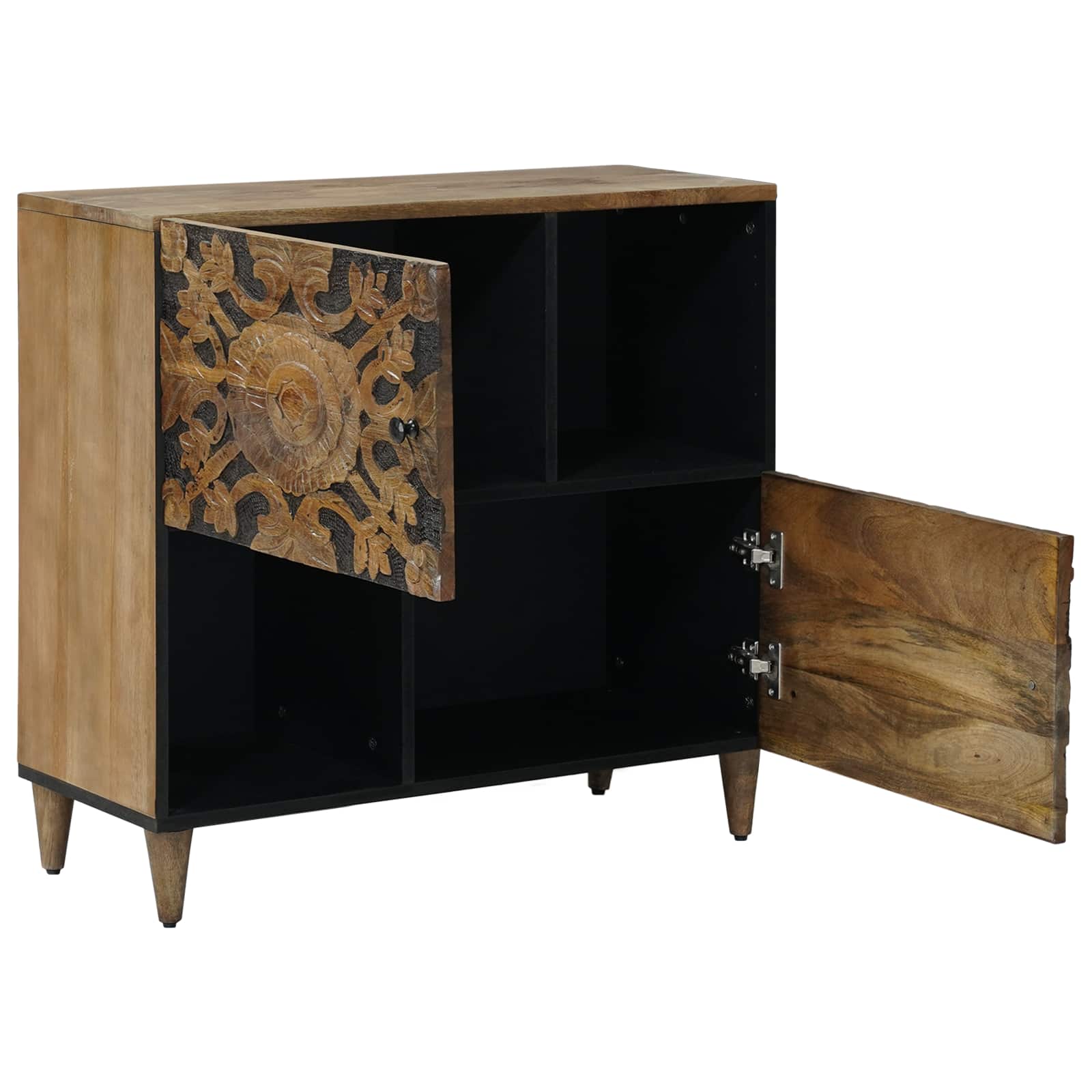 Sideboard Med Dør 80 X 33,5 X 75 Cm Massivt Mangotræ - Billede 2