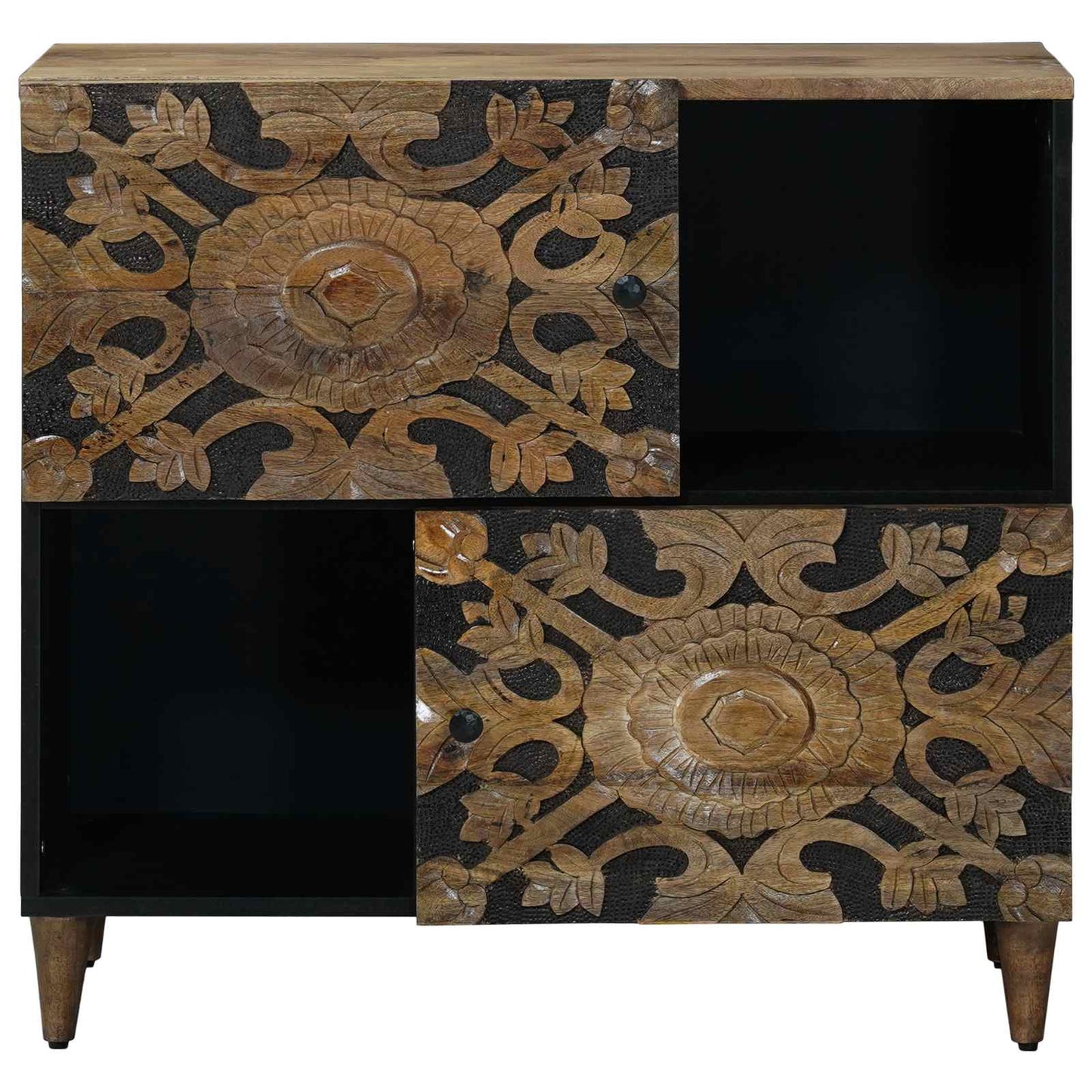 Sideboard Med Dør 80 X 33,5 X 75 Cm Massivt Mangotræ - Billede 3