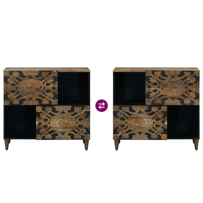 Sideboard Med Dør 80 X 33,5 X 75 Cm Massivt Mangotræ - Billede 10