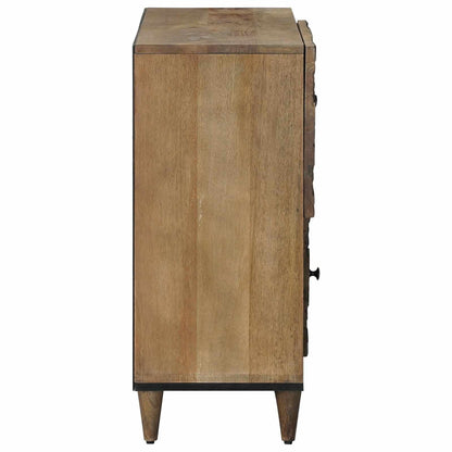 Sideboard Med Dør 80 X 33,5 X 75 Cm Massivt Mangotræ - Billede 4