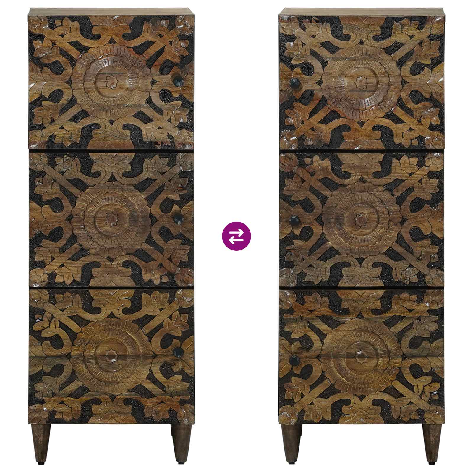 Høj Bord Med Hylde 40 X 33,5 X 110 Cm Massivt Mangotræ - Billede 10