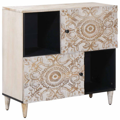 Sideboard Med Dør 80 X 33,5 X 75 Cm Massivt Mangotræ